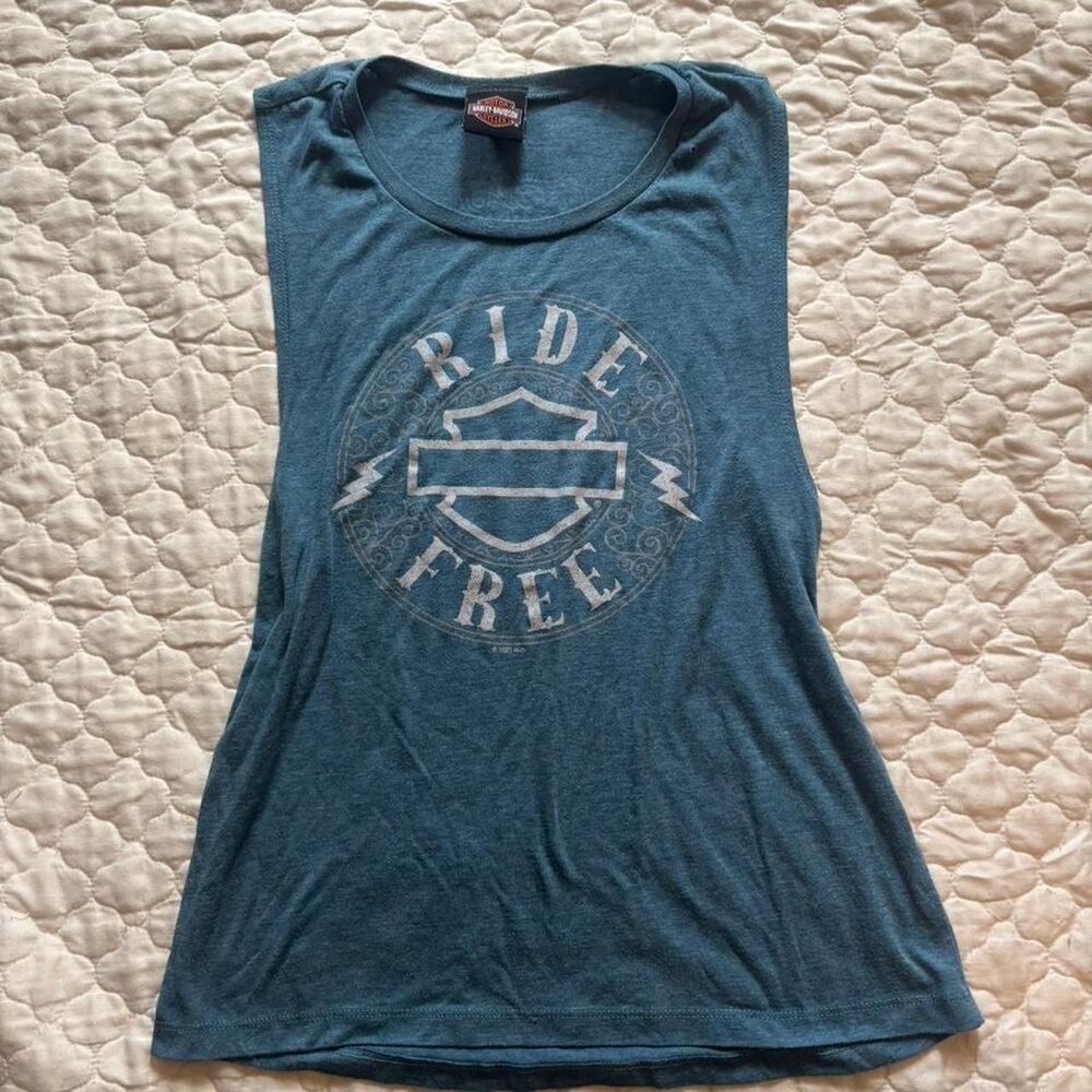 Y2K Harley Davidson Biker Tank Top Tee Shirt Women’s M Lebanon, NH